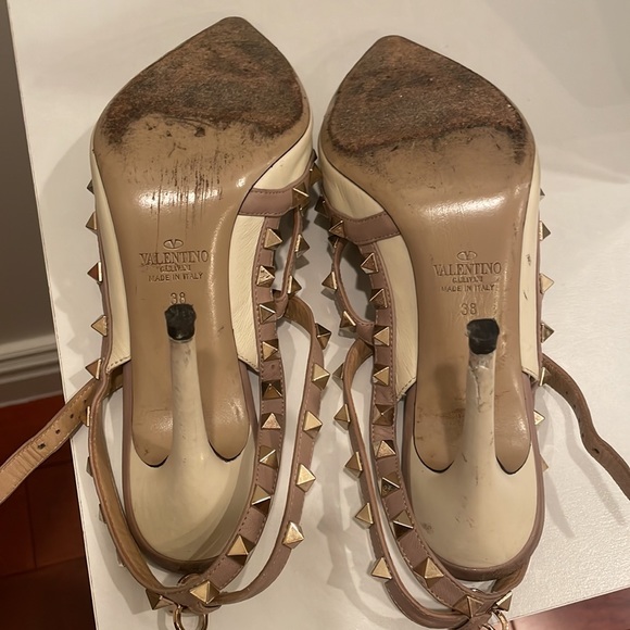 White/nude Valentino Studs size 38 worn and used - Picture 6 of 8